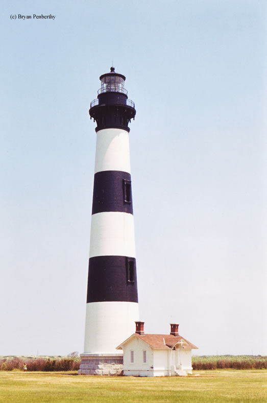 Photo of the Bodie Island Lighthouse.