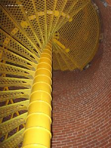 Looking up at the staircase.