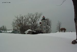 Looking up at the lighthouse.