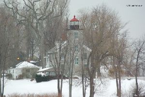 The lighthouse as viewed from the lake.