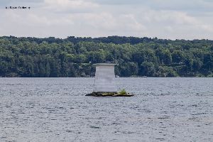Beautiful close up photo of the Cole Shoal Lighthouse.