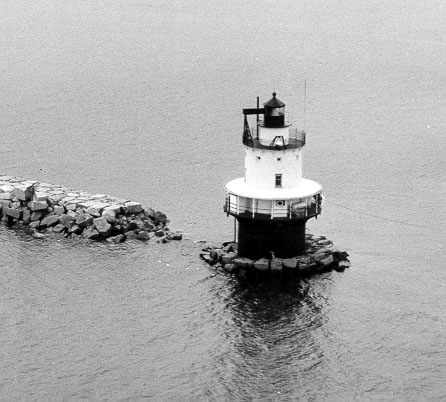 U.S. Coast Guard Archive Photo showing the breakwater under construction