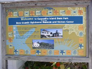 Gasparilla Island State Park sign.