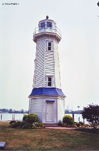 The lighthouse facing the Niagara River.