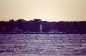 The lighthouse as seen from up the river.