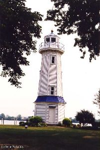 Lighthouse through the trees.