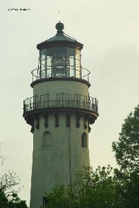 Close up of the Fresnel lens.