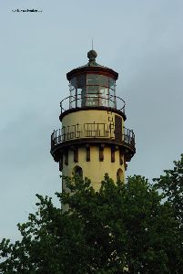 Close up of the Fresnel lens and lantern room.