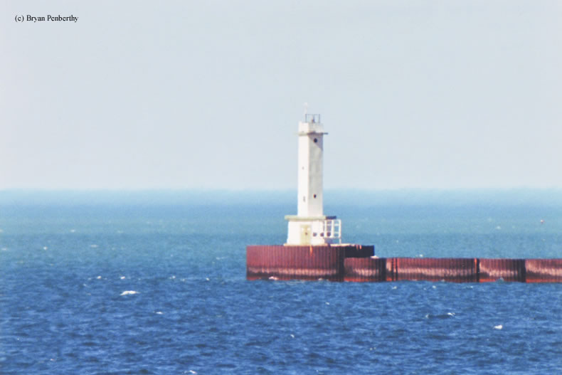 Photo of the Lorain East Breakwater Lighthouse.