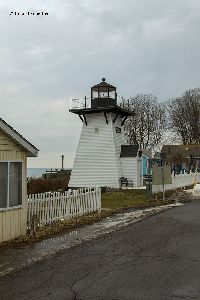 The Olcott Harbor Lighthouse looking east.