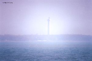 Memorial tower from out on the water.