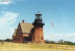 Beautiful shot of the Victorian-style lighthouse.
