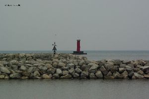 The lighthouse and breakwall.